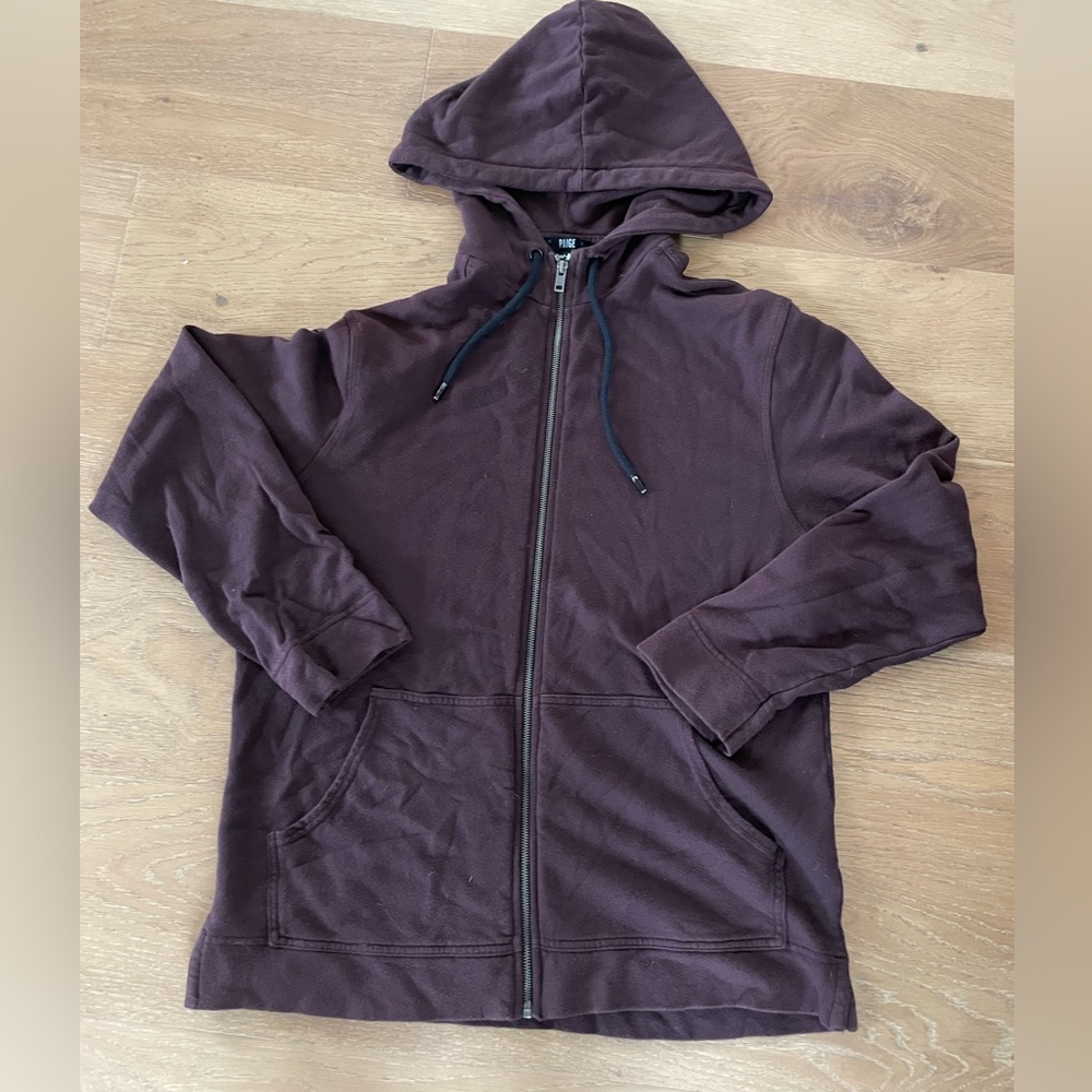 PAIGE Mens Maroon Hoodie Zip-up size Large